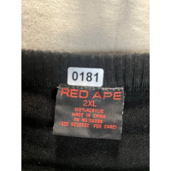 Vintage Argyle Sweater Mens 2XL Red Long Sleeve V Neck Preppy Academia Golf - Picture 2 of 3